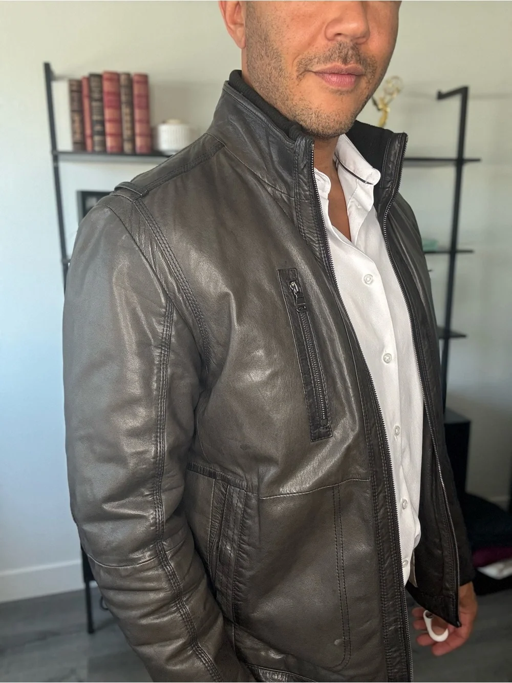 Hugo Boss Men's Lamb Leather Jacket